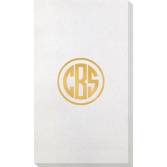 Framed Rounded Monogram Bamboo Luxe Guest Towels
